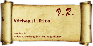 Várhegyi Rita névjegykártya