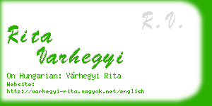 rita varhegyi business card